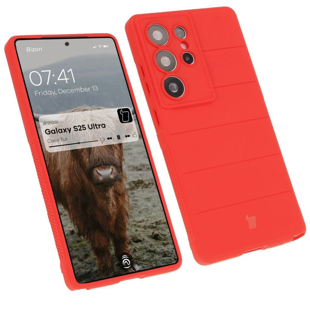 Pancerne etui Bizon Case Tur do Samsung Galaxy S25 Ultra czerwone