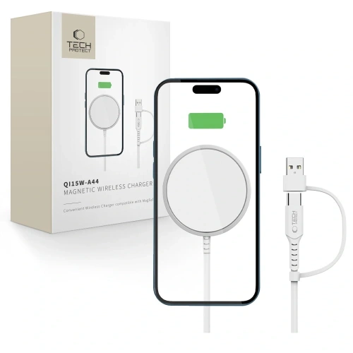 Kup Tech-Protect QI15W-A44 Magnetic Încărcător Wireless MagSafe Alb - THP3658 - {ean13} - Sklep Home Screen