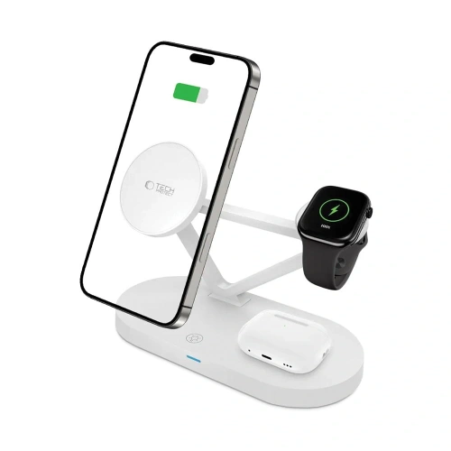 Kup Tech-Protect QI15W-A41 3in1 Magnetic Încărcător wireless MagSafe alb - THP3663 - {ean13} - Sklep Home Screen