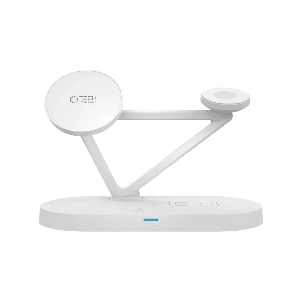 Ładowarka bezprzewodowa Tech-Protect QI15W-A41 3in1 Magnetic MagSafe Wireless Charger White