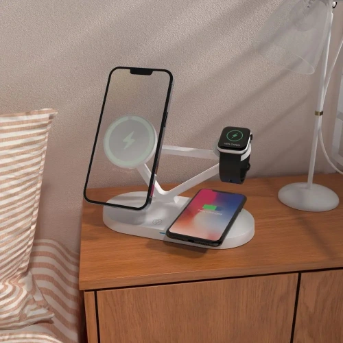 Kup Tech-Protect QI15W-A41 3in1 Magnetic Încărcător wireless MagSafe alb - THP3663 - {ean13} - Sklep Home Screen