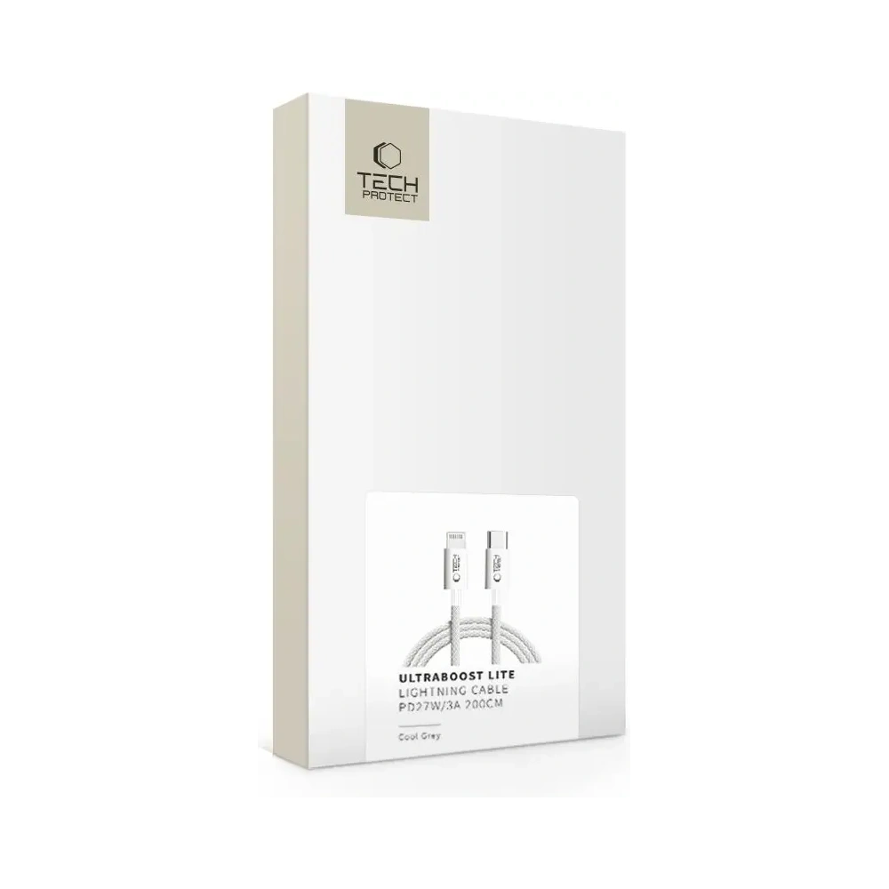 Kabel Tech-Protect Ultraboost Lite USB-C / Lightning Cable PD27W/3A 200cm Cool Grey