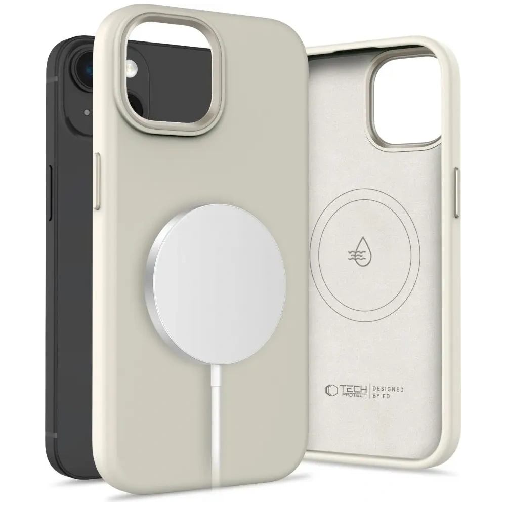 Etui Tech-Protect Silicone Pure MagSafe Apple iPhone 15 Cosmic Latte