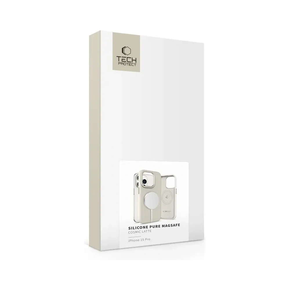Etui Tech-Protect Silicone Pure MagSafe Apple iPhone 15 Pro Cosmic Latte