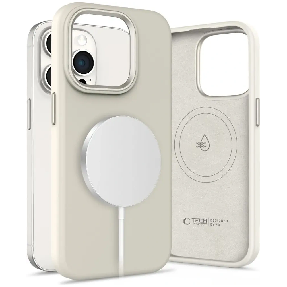 Etui Tech-Protect Silicone Pure MagSafe Apple iPhone 15 Pro Max Cosmic Latte