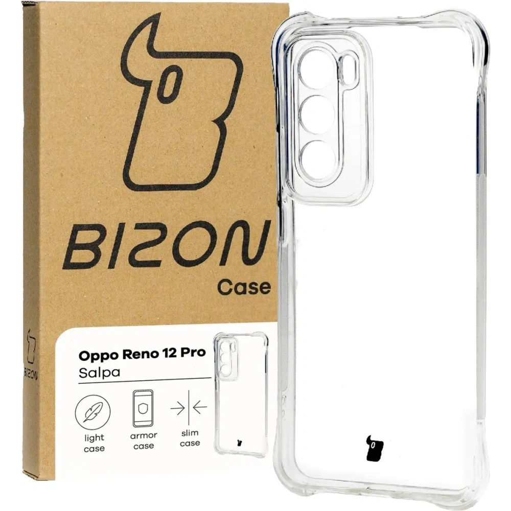 Elastyczne etui Bizon Case Salpa do Oppo Reno 12 Pro przezroczyste