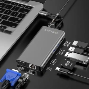 Kup 4smarts HUB 8in1 DeX-Modus USB-C / 2xUSB-A 3.0, USB-C, HDMI 1.4, SD/TF, VGA, Ethernet RJ-45, 3.5mm grau - 4SMR60 - {ean13} - Sklep Home Screen