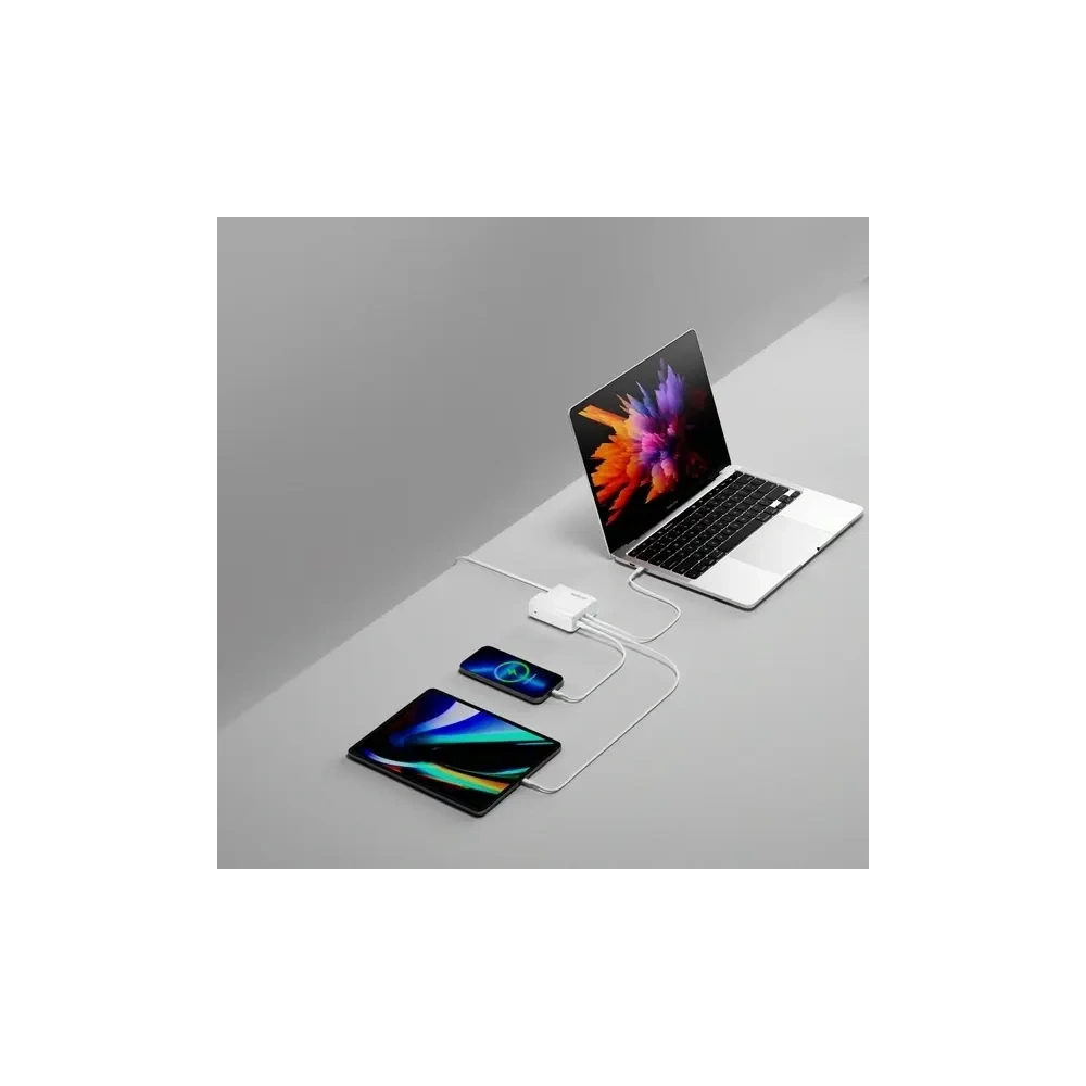 Ładowarka sieciowa 4smarts GaN Flex Pro 140W 3xUSB-C biały