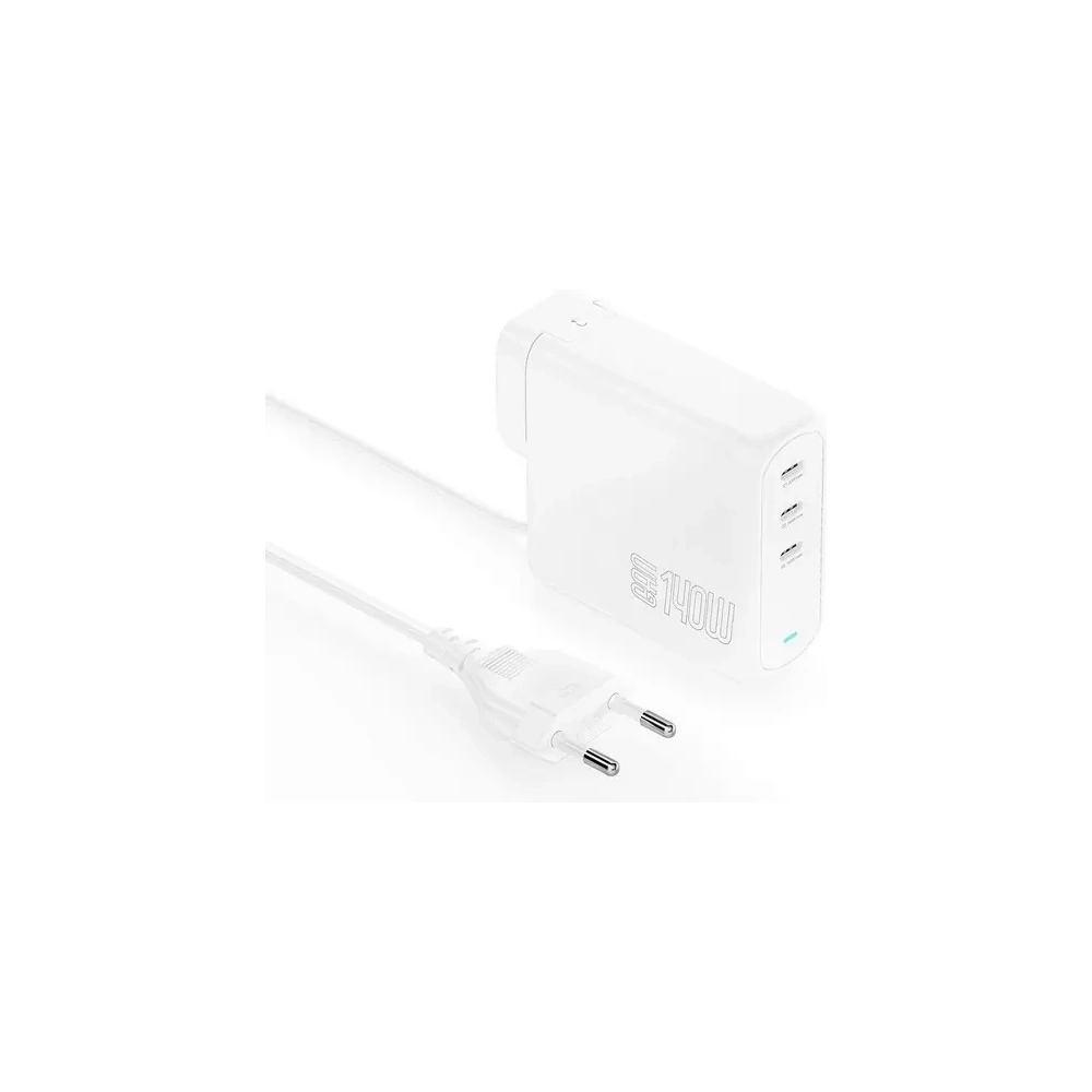 Ładowarka sieciowa 4smarts GaN Flex Pro 140W 3xUSB-C biały