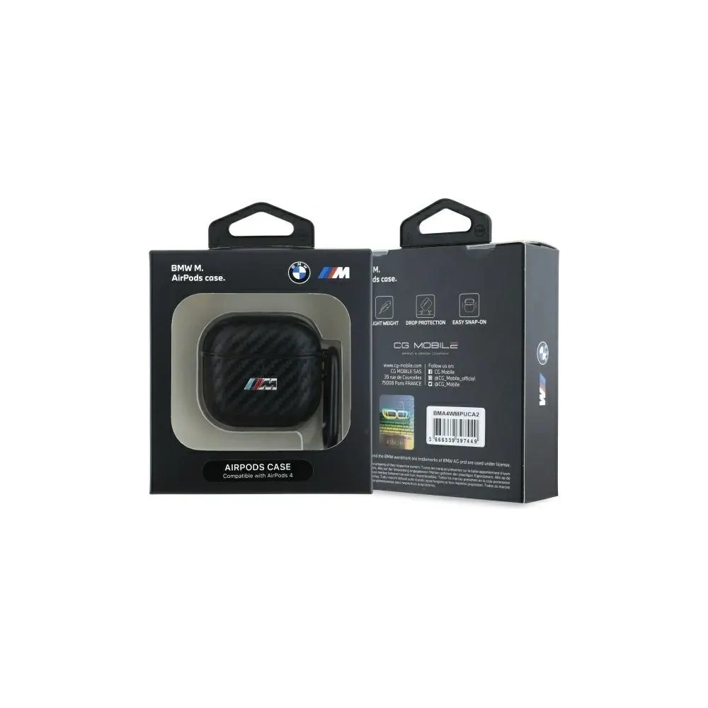 Etui BMW BMA4CMPUCA Apple AirPods 4 cover PU Carbon M Collection czarny/black