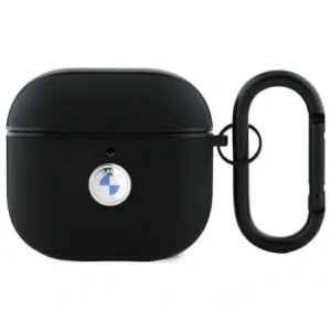 Kup Etui BMW BMA4SSLBK Apple AirPods 4 cover Geniune Leather Silver Logo czarny/black - BMW799 - {ean13} - Sklep Home Screen
