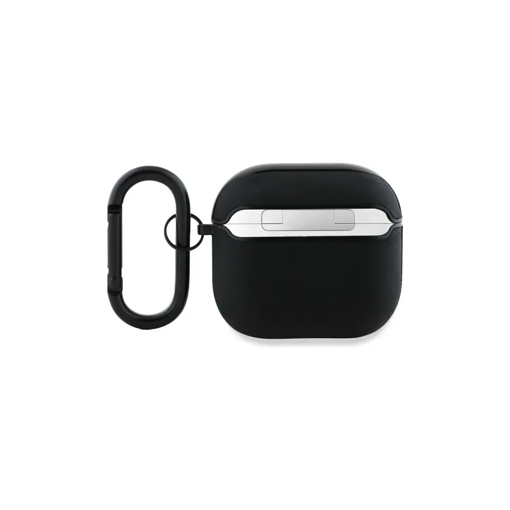 Etui BMW BMA4SSLBK Apple AirPods 4 cover Geniune Leather Silver Logo czarny/black