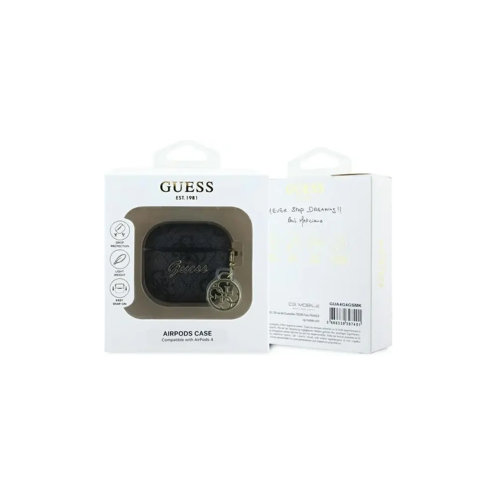 Etui Guess GUA4G4GSMK Apple AirPods 4 cover 4G Charm Collection czarny/black