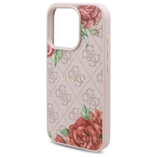 Buy Guess GUHMP16LP4ROPEMCP Apple iPhone 16 Pro hardcase 4G Flowers Print MagSafe pink - GUE4216 - {ean13} - Home Screen Store Europe