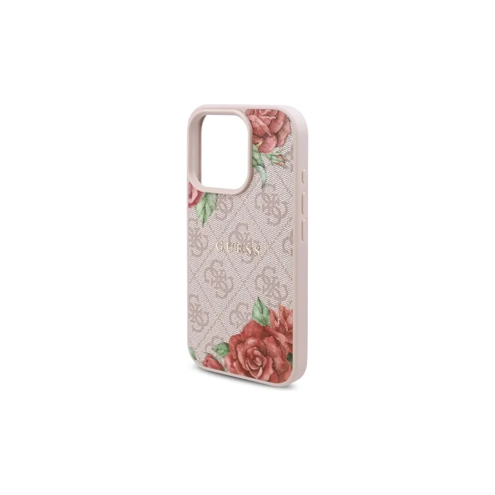 Etui Guess GUHMP16LP4ROPEMCP Apple iPhone 16 Pro hardcase 4G Flowers Print MagSafe różowy/pink