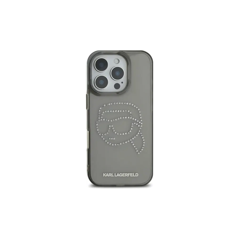 Etui Karl Lagerfeld KLHCP16XHKHDCELK Apple iPhone 16 Pro Max hardcase IML Rhinestones Karl Head czarny/black
