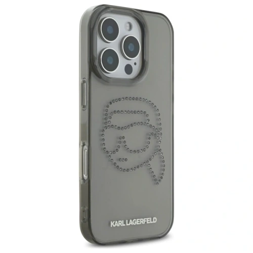 Buy Karl Lagerfeld KLHCP16XHKHDCELK Apple iPhone 16 Pro Max hardcase IML Rhinestones Karl Head black - KLD21849 - {ean13} - Home Screen Store Europe