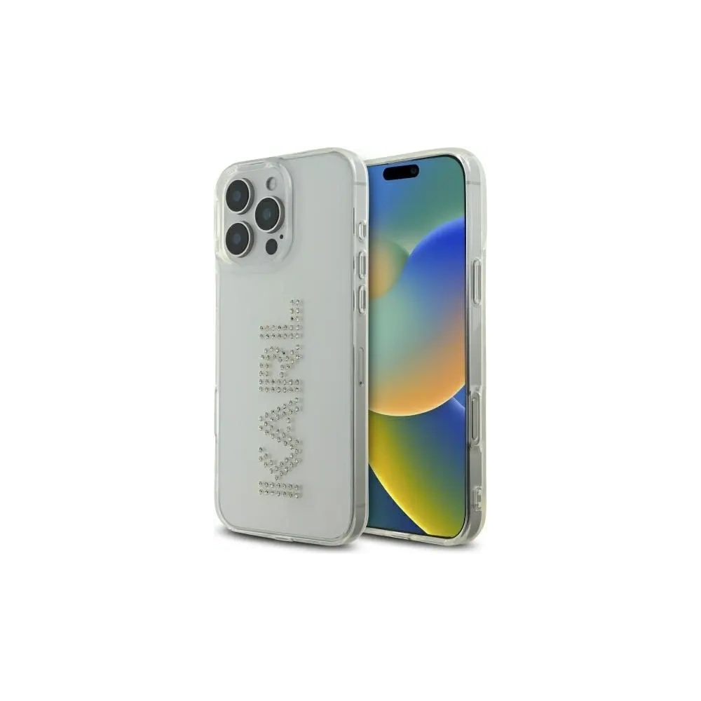Etui Karl Lagerfeld KLHCP16XHKLSTDCT Apple iPhone 16 Pro Max hardcase IML Rhinestones Logo przezroczysty/transparent