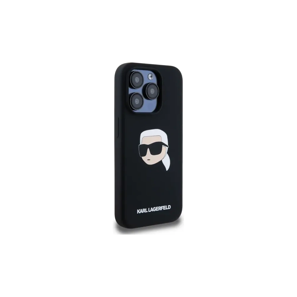 Etui Karl Lagerfeld KLHMP15XSKHPPLK Apple iPhone 15 Pro Max hardcase Silicone Karl Head Print MagSafe czarny/black