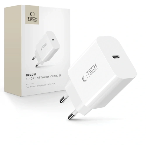 Kup Tech-Protect NC20W 1-Port USB-C Netzwerk-Ladegerät PD20W Weiß - THP3681 - {ean13} - Sklep Home Screen