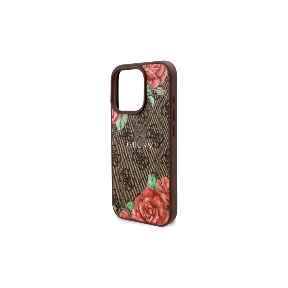 Etui Guess GUHMP16LP4ROPEMCW Apple iPhone 16 Pro hardcase 4G Flowers Print MagSafe brązowy/brown