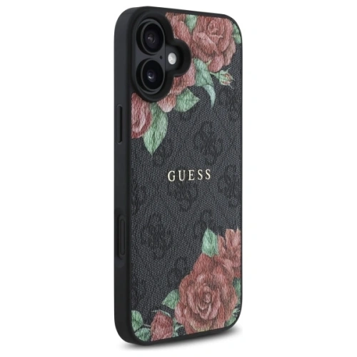 Kup Guess GUHMP16SP4ROPEMCK Apple iPhone 16 hardcase 4G Flori Imprimare MagSafe negru - GUE4219 - {ean13} - Sklep Home Screen