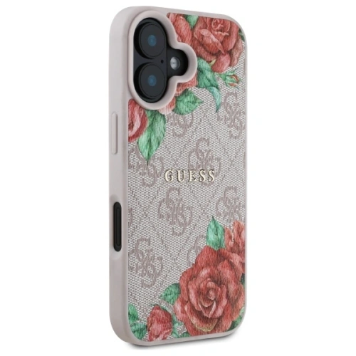 Buy Guess GUHMP16SP4ROPEMCP Apple iPhone 16 hardcase 4G Flowers Print MagSafe pink - GUE4220 - {ean13} - Home Screen Store Europe
