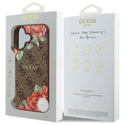 Kup Guess GUHMP16SP4ROPEMCW Apple iPhone 16 kemény tok 4G Virágmintás MagSafe barna - GUE4221 - {ean13} - Sklep Home Screen