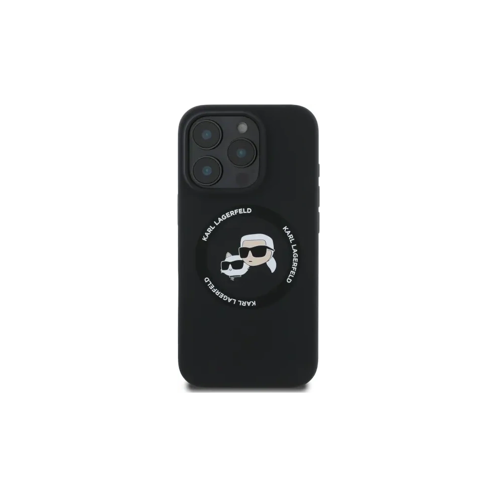 Etui Karl Lagerfeld KLHMP16XSKCHTCK Apple iPhone 16 Pro Max hardcase Silicone Karl&Choupette Heads MagSafe czarny/black