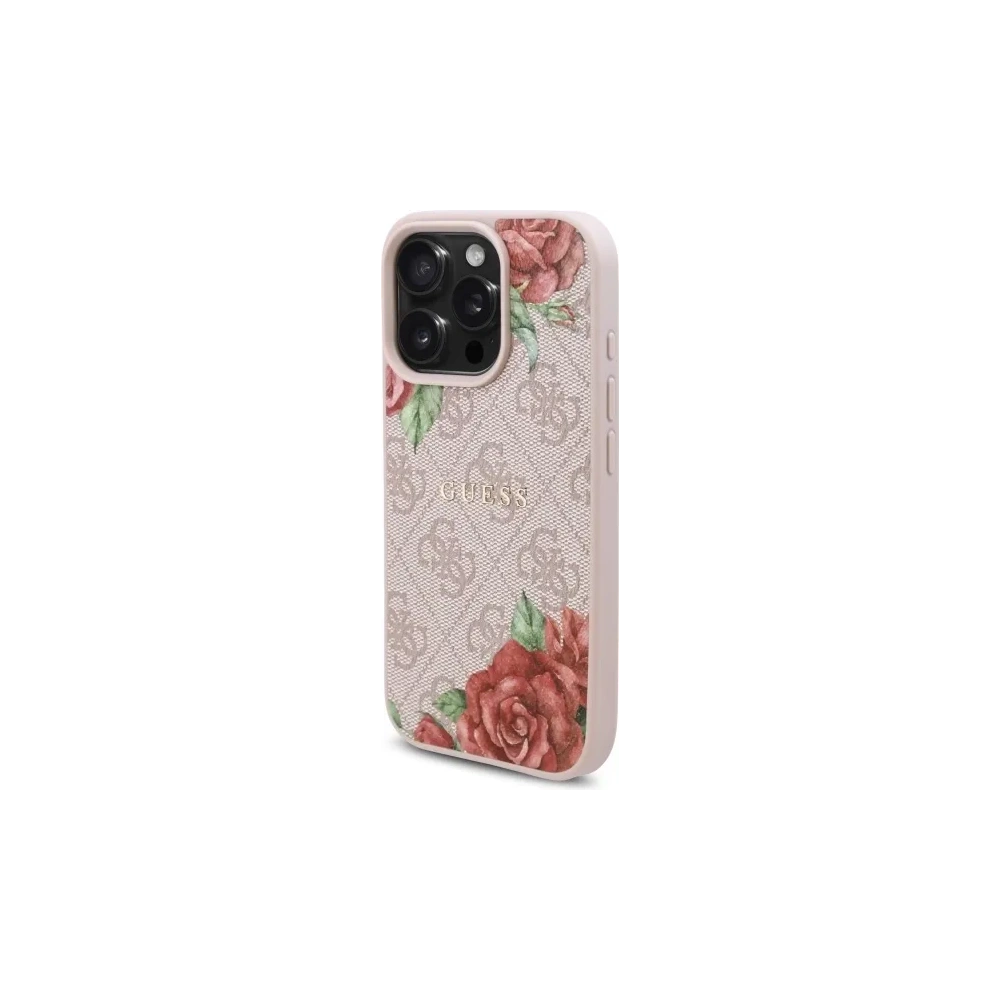Etui Guess GUHMP16XP4ROPEMCP Apple iPhone 16 Pro Max hardcase 4G Flowers Print MagSafe różowy/pink