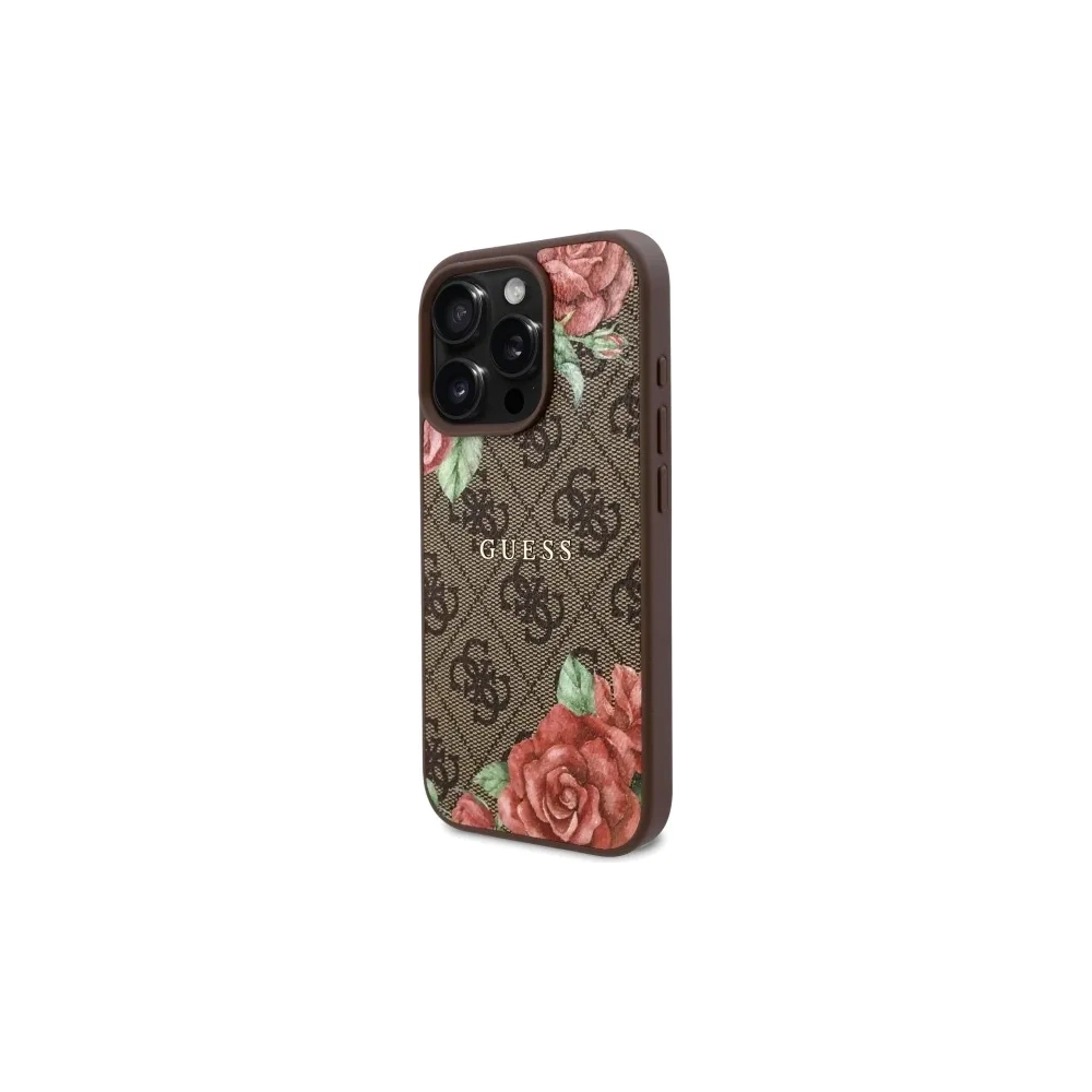 Etui Guess GUHMP16XP4ROPEMCW Apple iPhone 16 Pro Max hardcase 4G Flowers Print MagSafe brązowy/brown