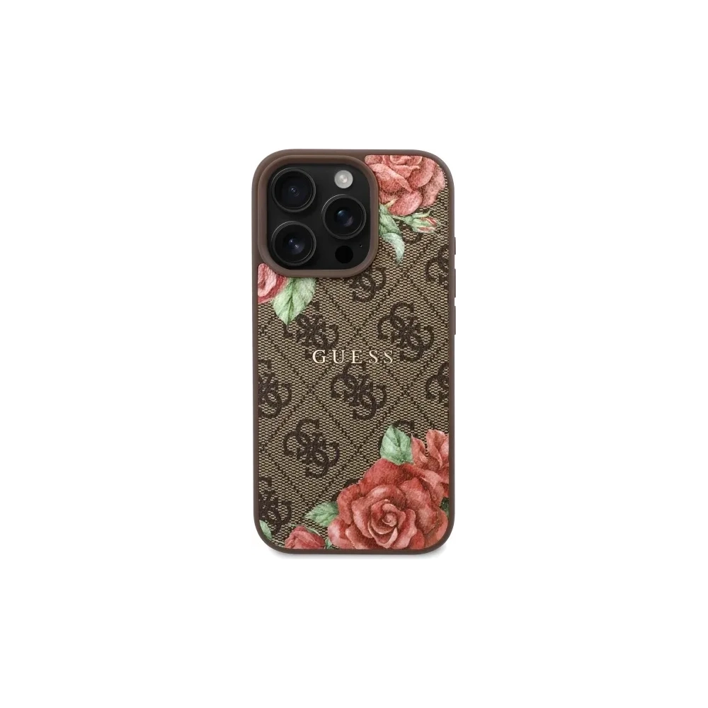 Etui Guess GUHMP16XP4ROPEMCW Apple iPhone 16 Pro Max hardcase 4G Flowers Print MagSafe brązowy/brown