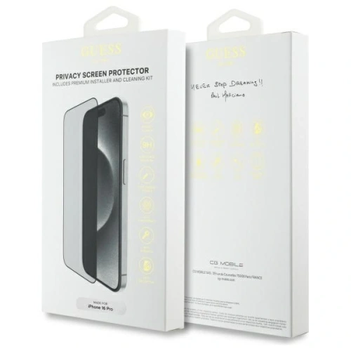 Buy Guess GUTGP16LBOKGCIP Apple iPhone 16 Pro Screen Protector Privacy 2.5D Outline - GUE4226 - {ean13} - Home Screen Store Europe