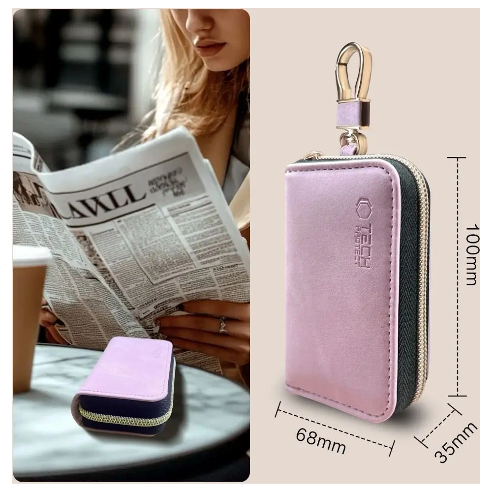 Klatka Faradaya Tech-Protect KLR300 Pouch Keyless RFID Signal Blocker Case Baby Pink