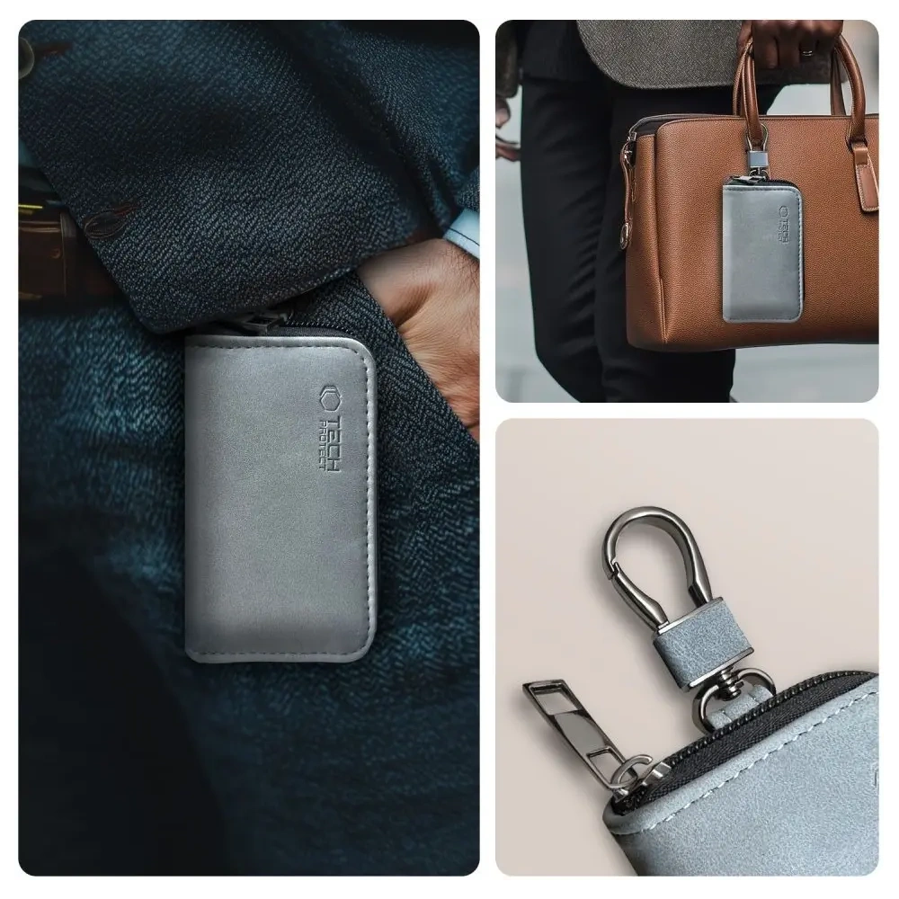 Klatka Faradaya Tech-Protect KLR300 Pouch Keyless RFID Signal Blocker Case Crayon Grey