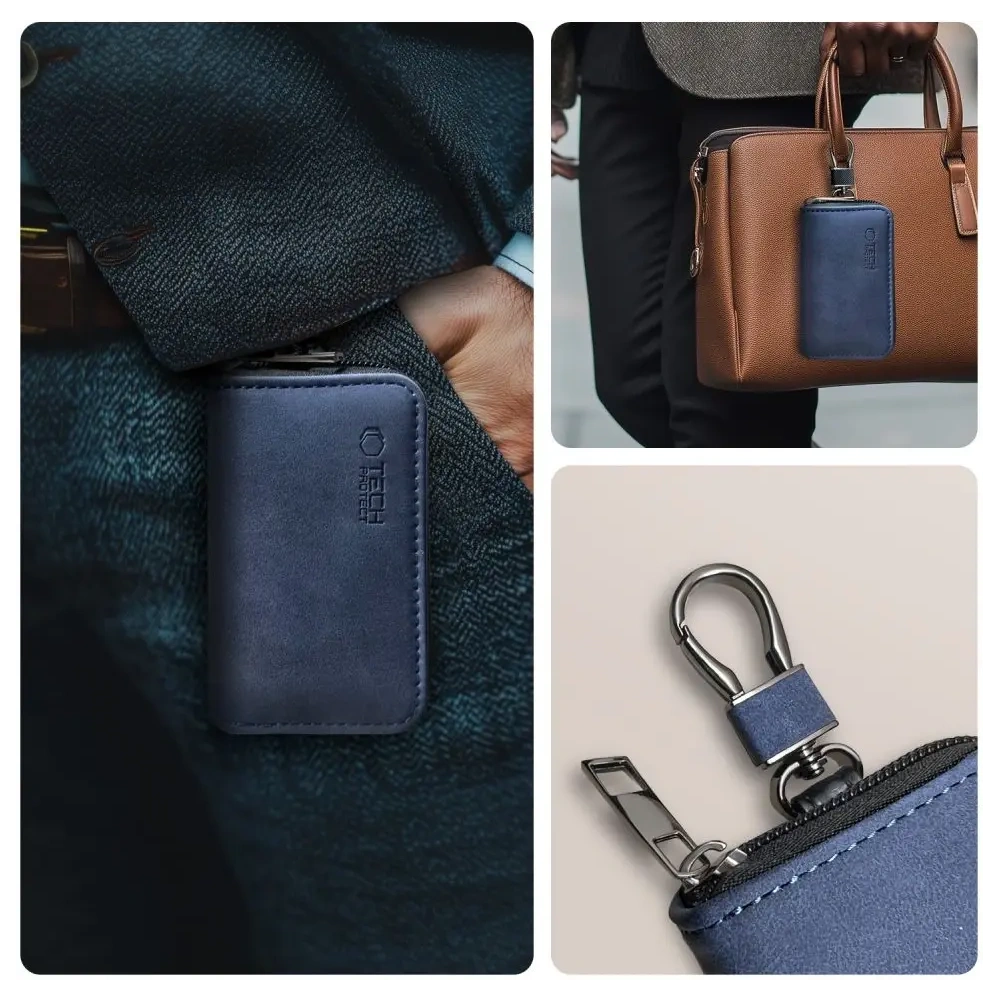 Klatka Faradaya Tech-Protect KLR300 Pouch Keyless RFID Signal Blocker Case Navy Blue