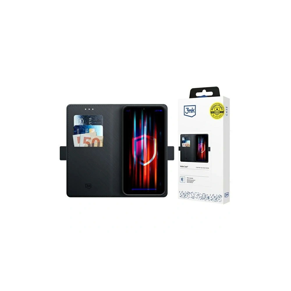 Etui z klapką 3MK Wallet Case Samsung Galaxy S24 FE czarny/black