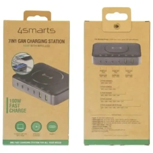 Kup 4smarts 7-in-1 Ladestation 100W mit kabellosem Laden schwarz-grau - 4SMR63 - {ean13} - Sklep Home Screen