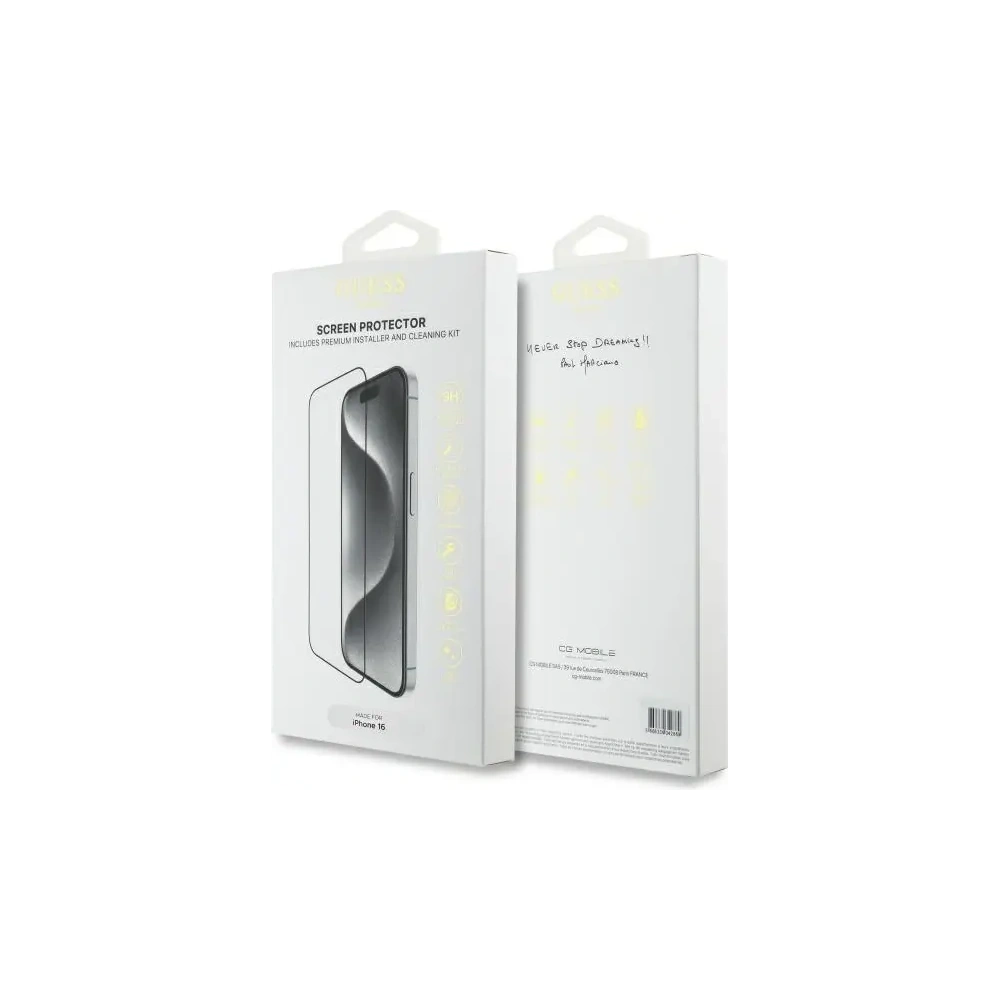 Szkło hartowane Guess GUTGP16SBOKGCIT Apple iPhone 16 Screen Protector 2.5D Outline