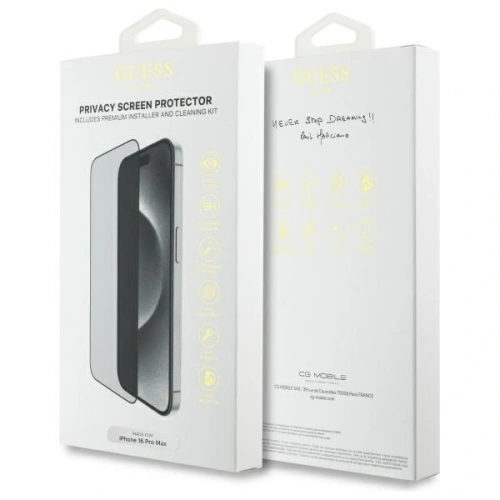 Kup Guess GUTGP16XBOKGCIP Apple iPhone 16 Pro Max Képernyővédő Adatvédelmi 2.5D Keret - GUE4230 - {ean13} - Sklep Home Screen