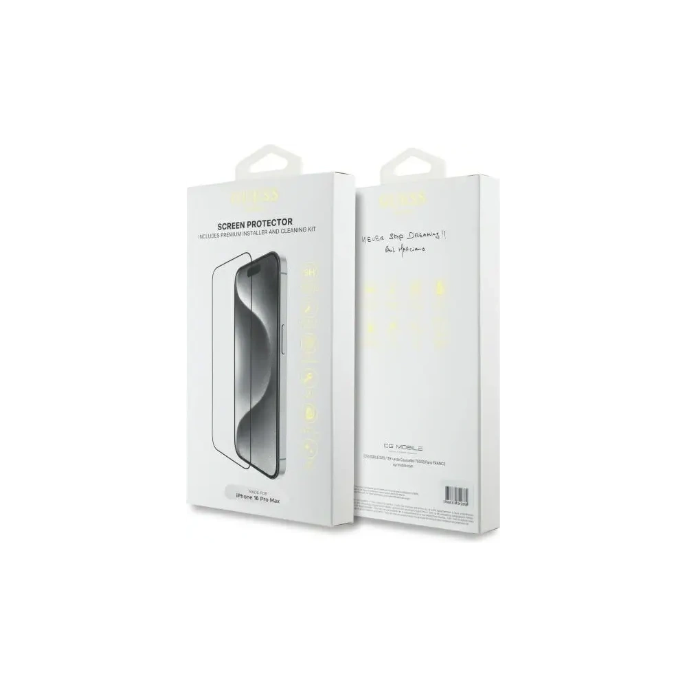 Szkło hartowane Guess GUTGP16XBOKGCIT Apple iPhone 16 Pro Max Screen Protector 2.5D Outline