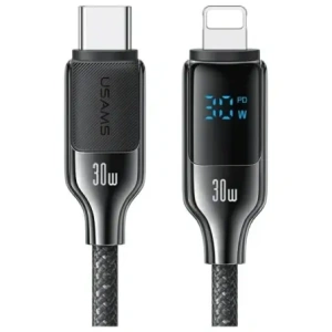 Buy USAMS US-SJ741 cable USB-C / Lightning 30W 1.2m Digital Display Zinc Alloy Fast Charging Data Cable HX Series - USA1216 - {ean13} - Home Screen Store Europe