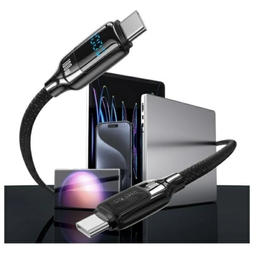 Kup Kabel USAMS US-SJ742 USB-C / USB-C 100W 1.2m Digital Display Zinc Alloy Fast Charging Data Cable HX Series - USA1218 - {ean13} - Sklep Home Screen