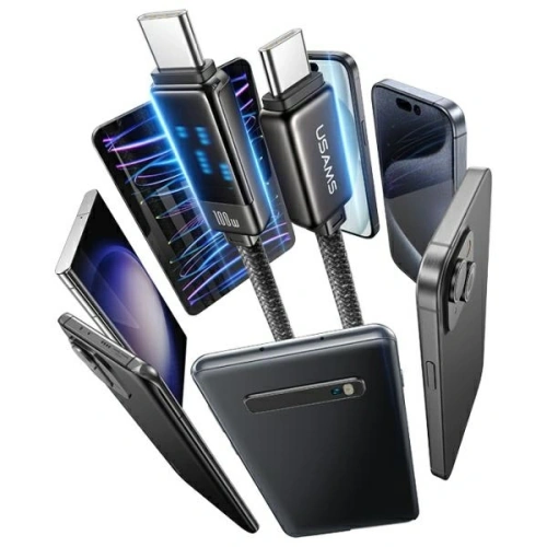 Kup USAMS US-SJ744 cablu USB-C / USB-C 100W 1.2m Cablu de Date cu Încărcare Rapidă din Aliaj de Zinc Meteor Series - USA1219 - {ean13} - Sklep Home Screen