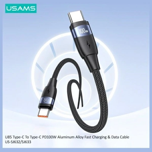 Kup Cablul USAMS US-SJ633 USB-C / USB-C 100W 2m din aliaj de aluminiu, pentru încărcare rapidă și transfer de date. - USA1220 - {ean13} - Sklep Home Screen