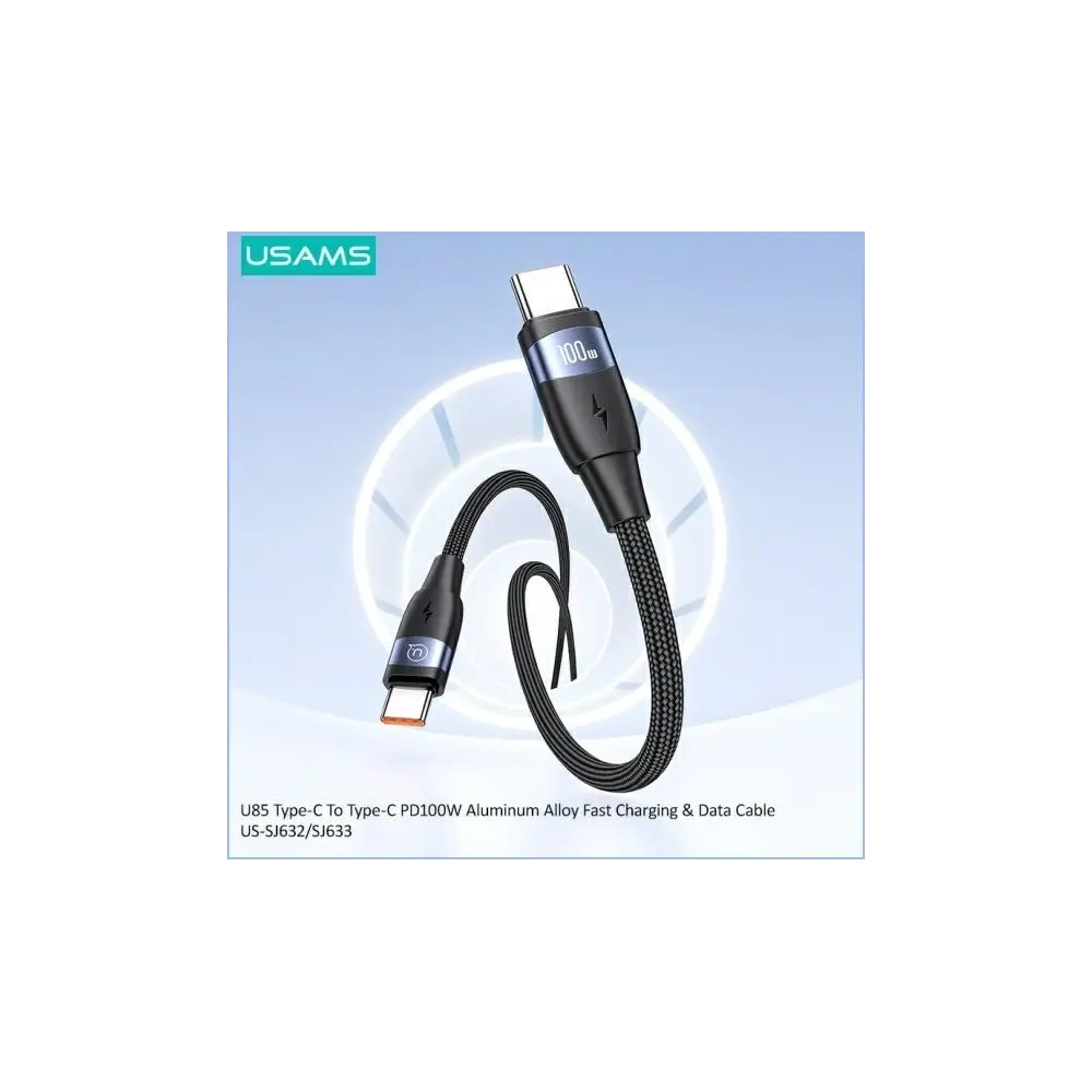 Kabel USAMS US-SJ633 USB-C / USB-C 100W 2m Aluminum Alloy Fast Charging & Data Cable