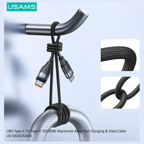 Kup Cablul USAMS US-SJ633 USB-C / USB-C 100W 2m din aliaj de aluminiu, pentru încărcare rapidă și transfer de date. - USA1220 - {ean13} - Sklep Home Screen