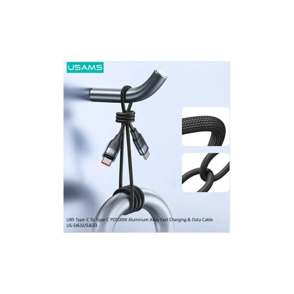 Kabel USAMS US-SJ633 USB-C / USB-C 100W 2m Aluminum Alloy Fast Charging & Data Cable