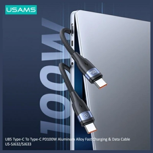Kup Cablul USAMS US-SJ633 USB-C / USB-C 100W 2m din aliaj de aluminiu, pentru încărcare rapidă și transfer de date. - USA1220 - {ean13} - Sklep Home Screen