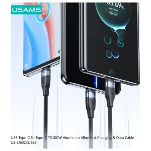 Kup Cablul USAMS US-SJ633 USB-C / USB-C 100W 2m din aliaj de aluminiu, pentru încărcare rapidă și transfer de date. - USA1220 - {ean13} - Sklep Home Screen